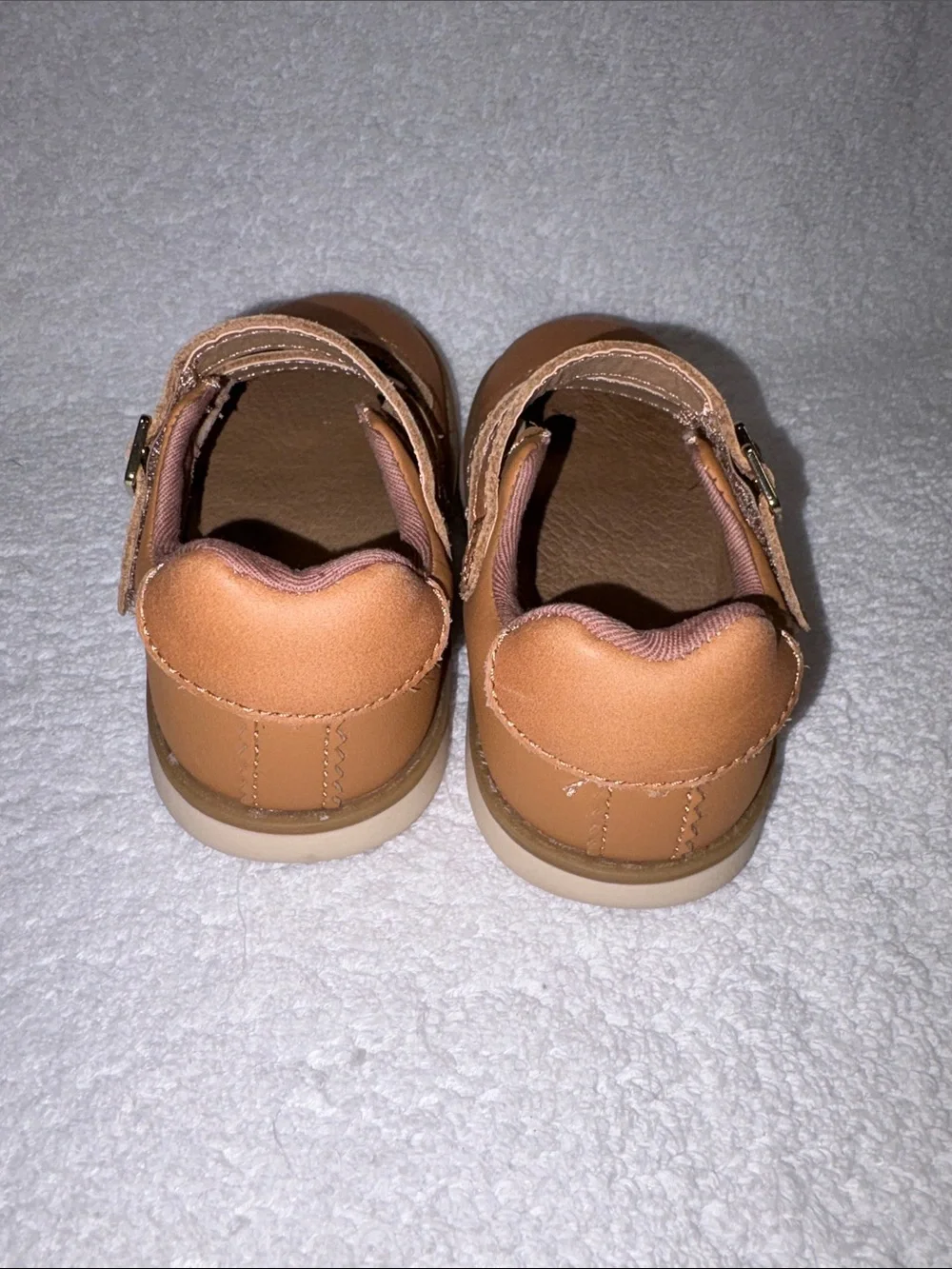 Stride rite Toddler Double-Strap Tan Leather Mary Jane coraline Shoes girls 8.5